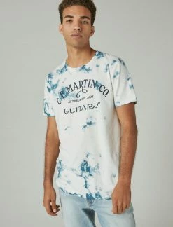 Lucky Brand Mens Martin Guitars Tie Dye Graphic Tee