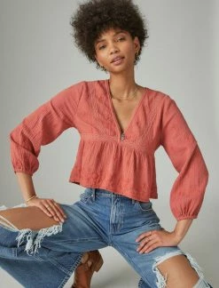 Lucky Brand Womens Lace Inset Babydoll Top -Cheap Lucky Brand Store 541a53671178459ca533529cd515769e 1080x