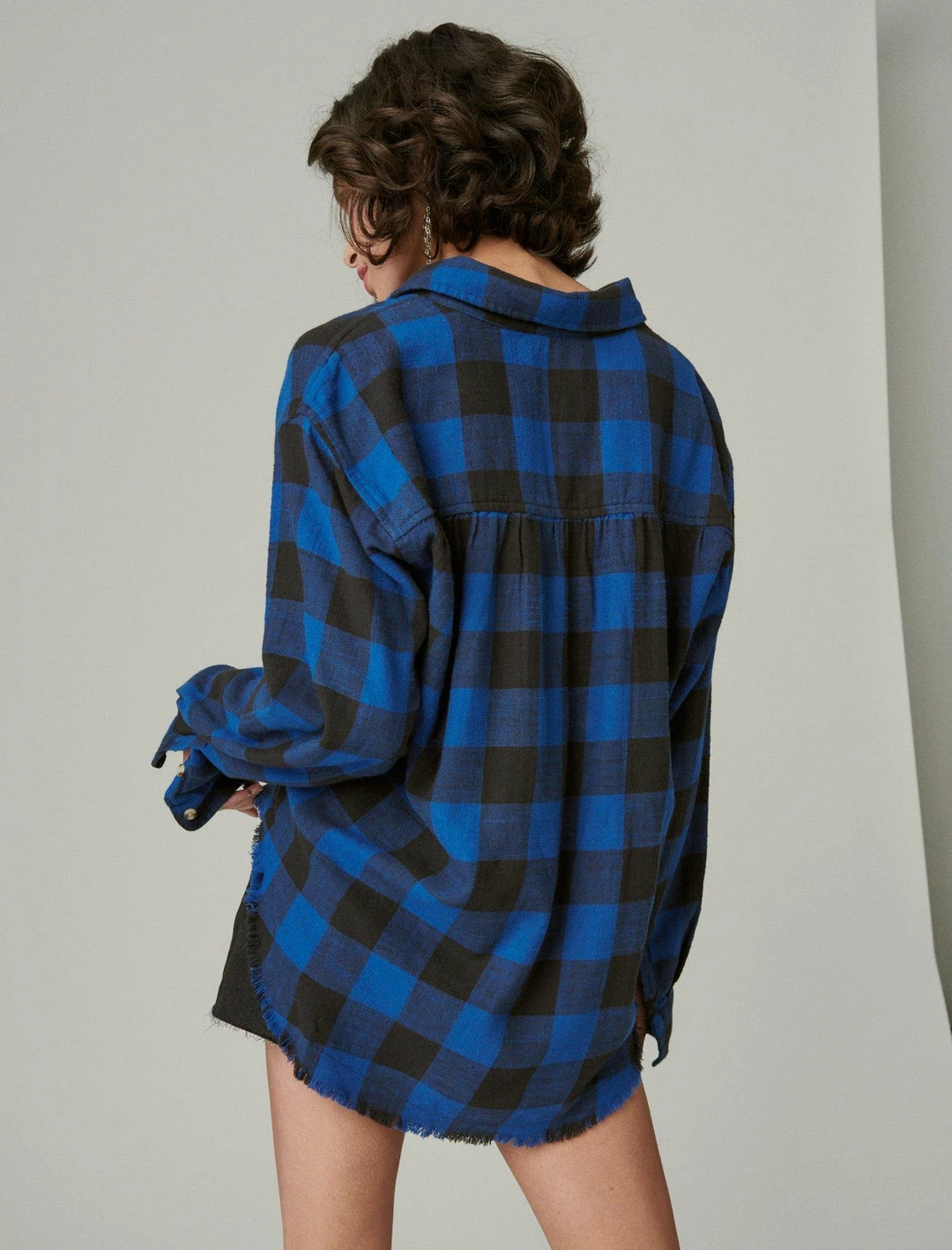 Lucky Brand Womens Oversized Distressed Plaid Shirt 3 Lucky Brand Womens Oversized Distressed Plaid Shirt - Image 3