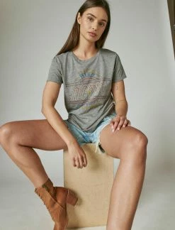 Lucky Brand Womens Acdc High Voltage Classic Crew