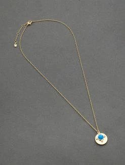 Lucky Brand 14K Gold Plated Semi Precious Pendant Necklace