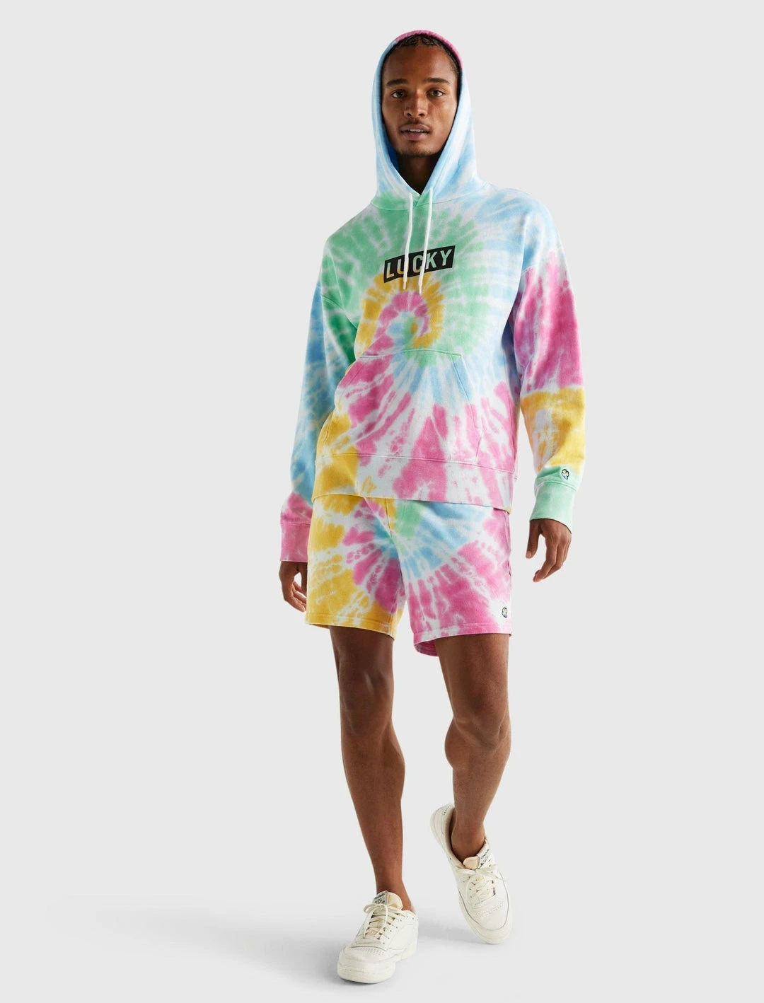 Lucky Brand Mens Pride Tie Dye Logo Gender Neutral Hoodie 2 Lucky Brand Mens Pride Tie Dye Logo Gender Neutral Hoodie - Image 2