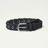 Lucky Brand Suede Braided Grommet Belt
