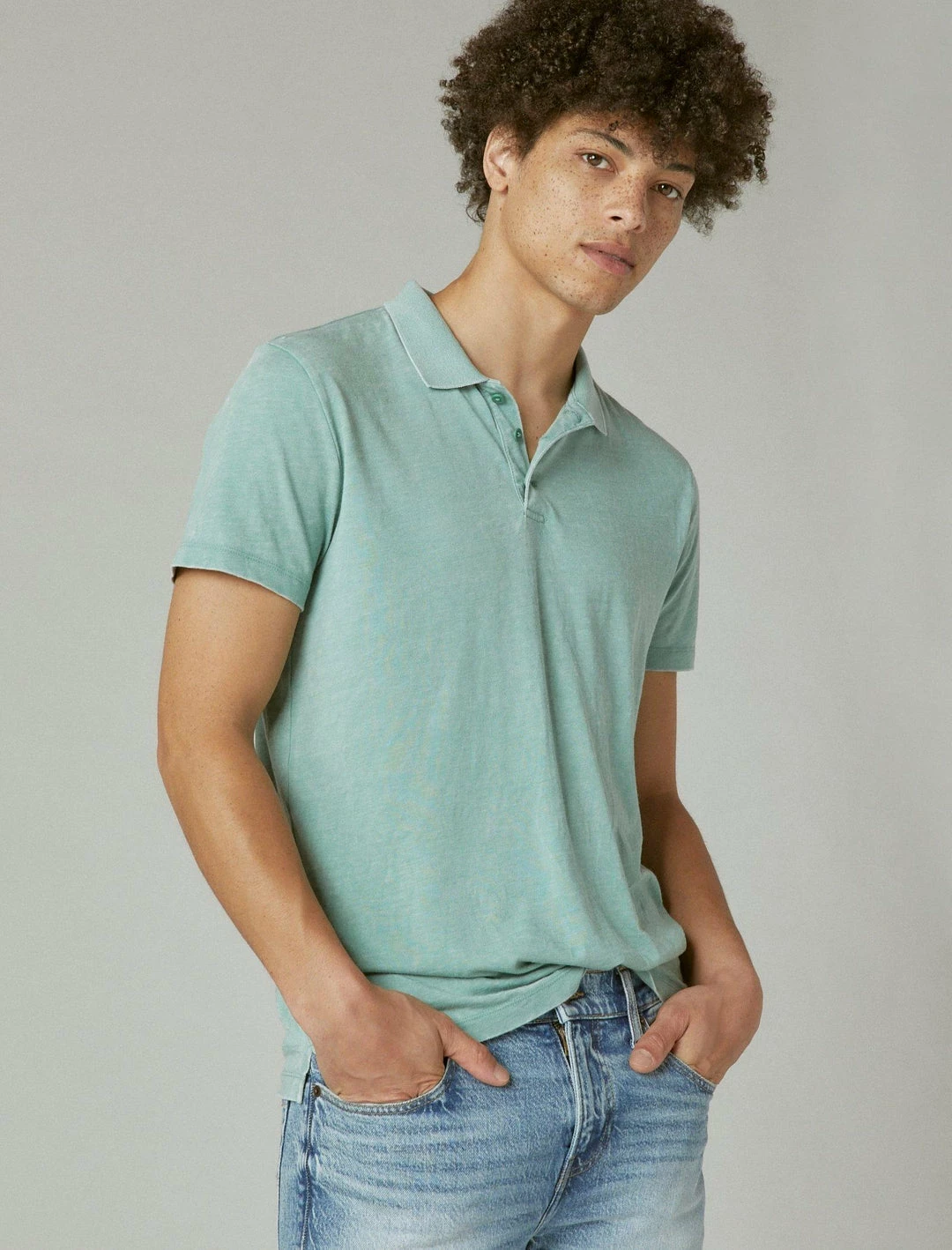 Lucky Brand Mens Venice Burnout Short Sleeve Polo 5 Lucky Brand Mens Venice Burnout Short Sleeve Polo - Image 5