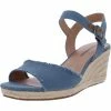 Lucky Brand Moliey Womens Canvas Ankle Strap Wedge Sandals