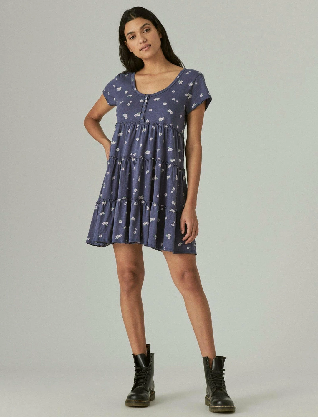 Lucky Brand Womens Tiered Tee Dress 2 Lucky Brand Womens Tiered Tee Dress - Image 2