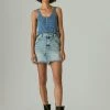 Lucky Brand Womens High Rise Cut Off Jean Skirt
