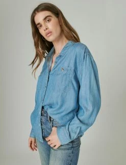 Lucky Brand Womens Indigo Double Pocket Tencel Shirt -Cheap Lucky Brand Store 85a936be35b444f9aec2b086c2b71ac6 1080x
