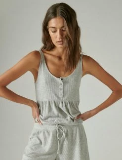 Lucky Brand Womens Cloud Rib Baby Doll Tank