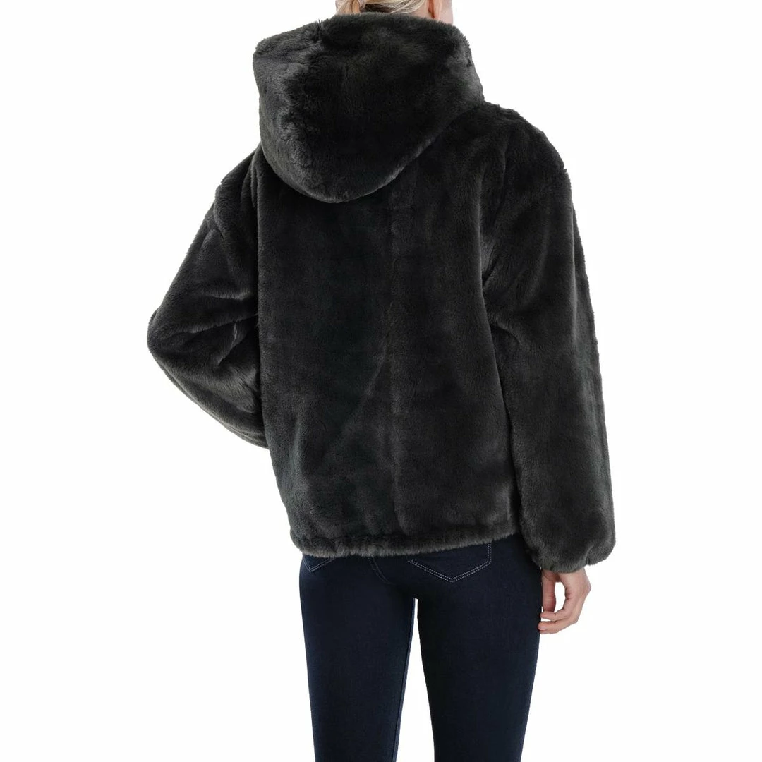 Lucky Brand Womens Lightweight Cold Weather Faux Fur Coat 2 Lucky Brand Womens Lightweight Cold Weather Faux Fur Coat - Image 2