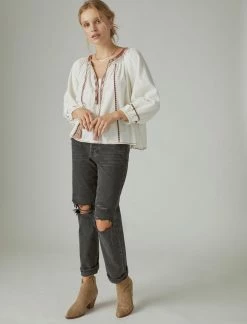 Lucky Brand Womens Long Sleeve Embroidered Peasant Blouse -Cheap Lucky Brand Store 92172c36f8784eeea9241d8edba40913 1080x