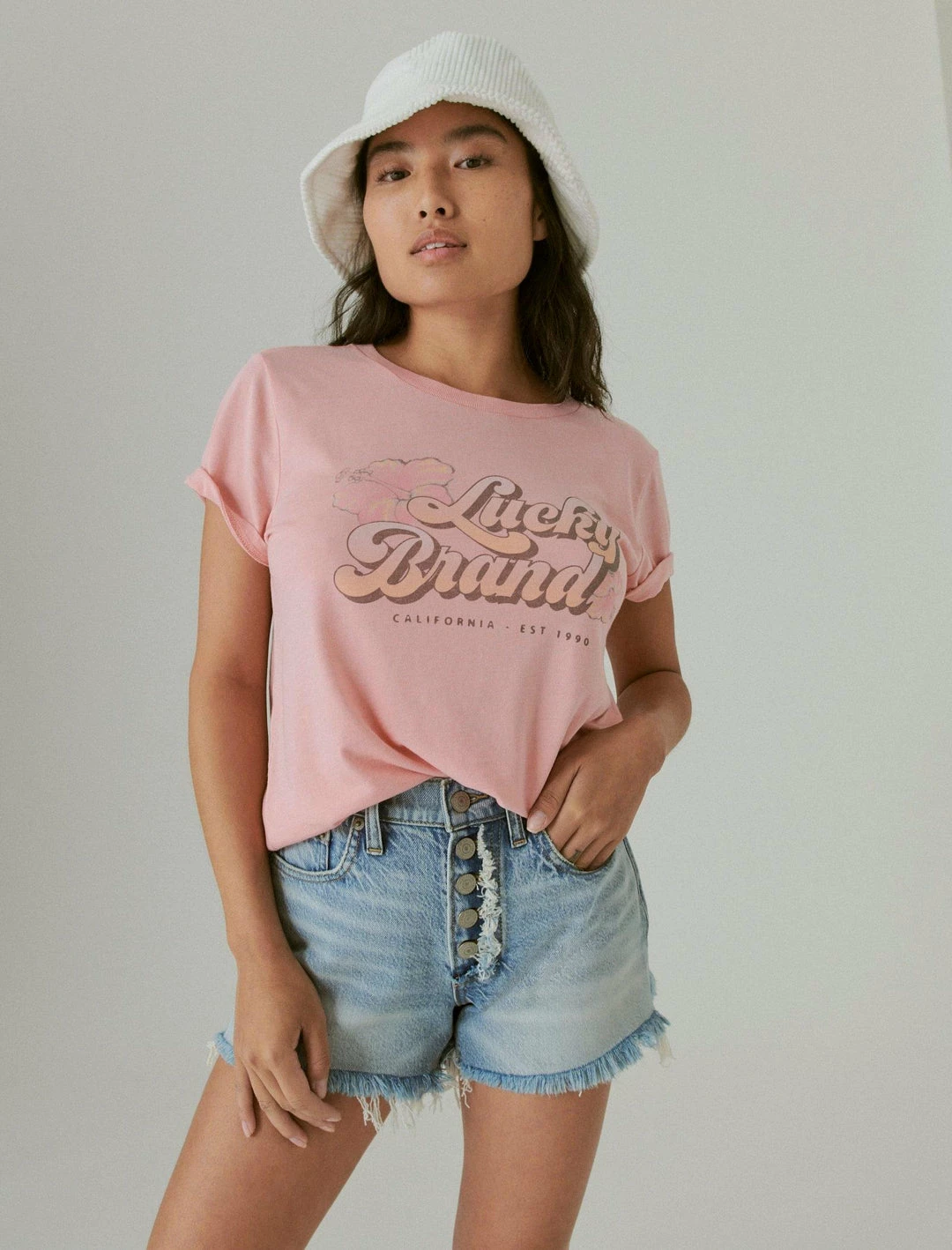 Lucky Brand Womens Lucky Hibiscus Classic Crew Tee 2 Lucky Brand Womens Lucky Hibiscus Classic Crew Tee - Image 2