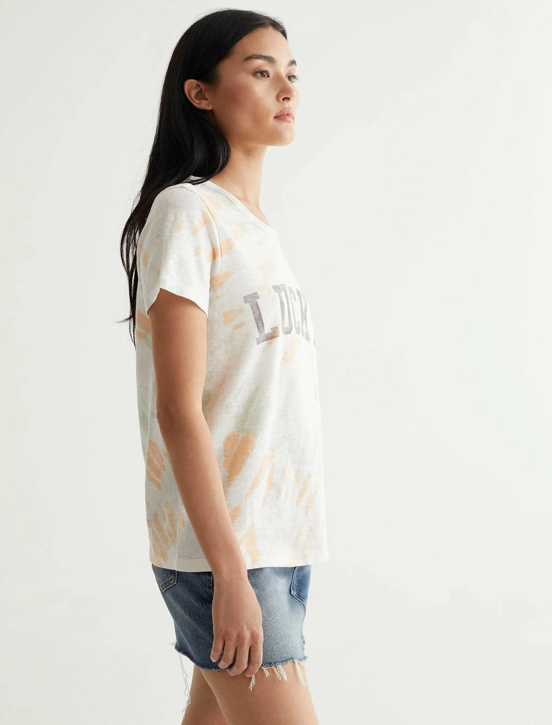 Lucky Brand Womens Lucky Font Classic Tee 3 Lucky Brand Womens Lucky Font Classic Tee - Image 3