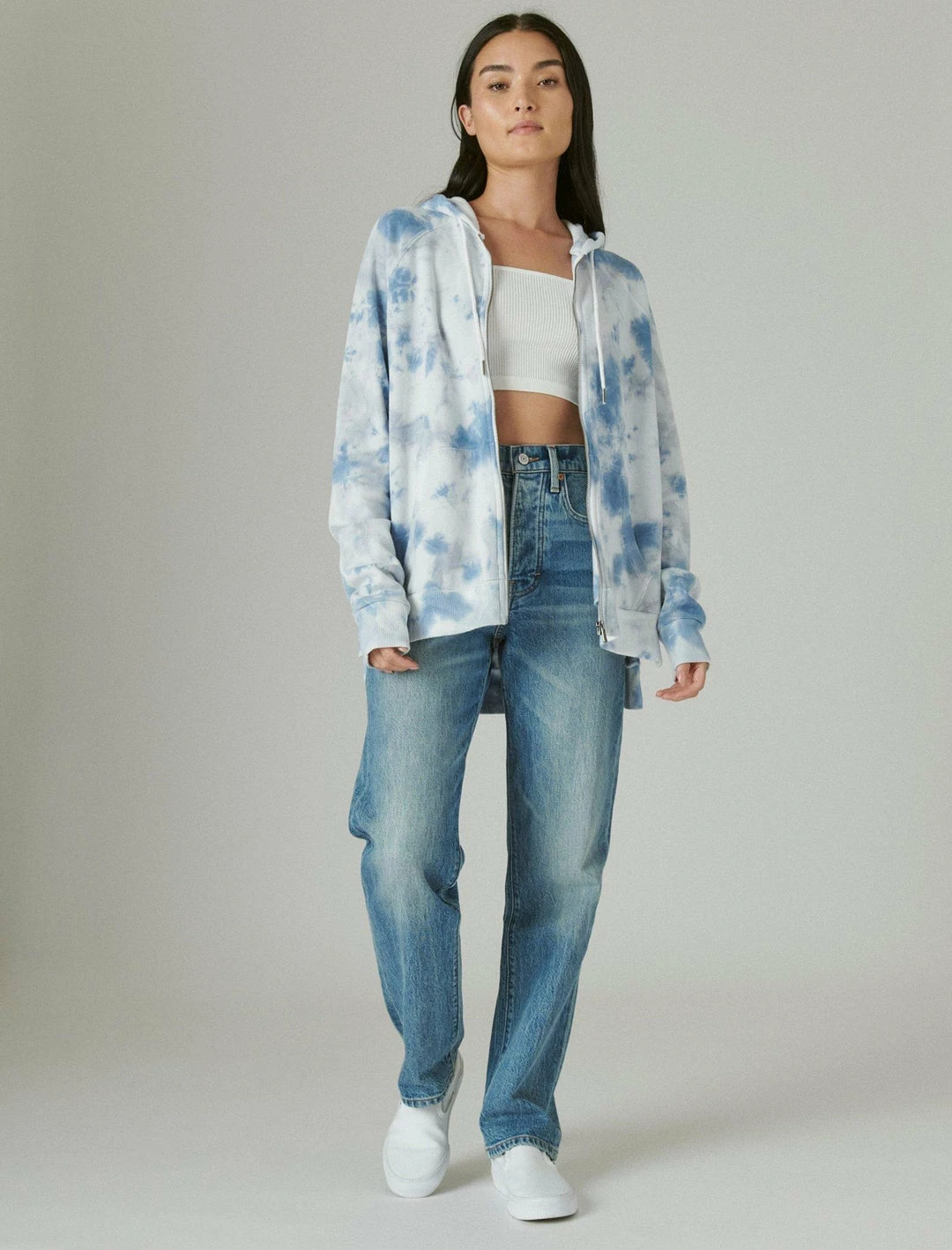 Lucky Brand Womens Raglan Easy Street Zip-Up Tunic 2 Lucky Brand Womens Raglan Easy Street Zip-Up Tunic - Image 2