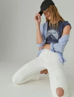 Lucky Brand Womens Paramount Classic Crew Tee