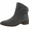 Lucky Brand Lolllin Womens Leather Stacked Heel Booties