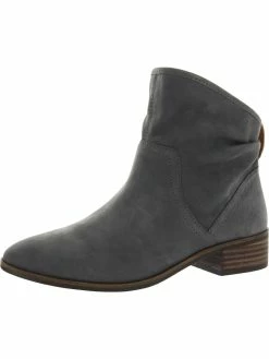 Lucky Brand Lolllin Womens Leather Stacked Heel Booties