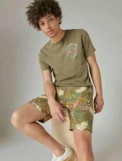 Lucky Brand Mens Tropical Print Hybrid 8" Short