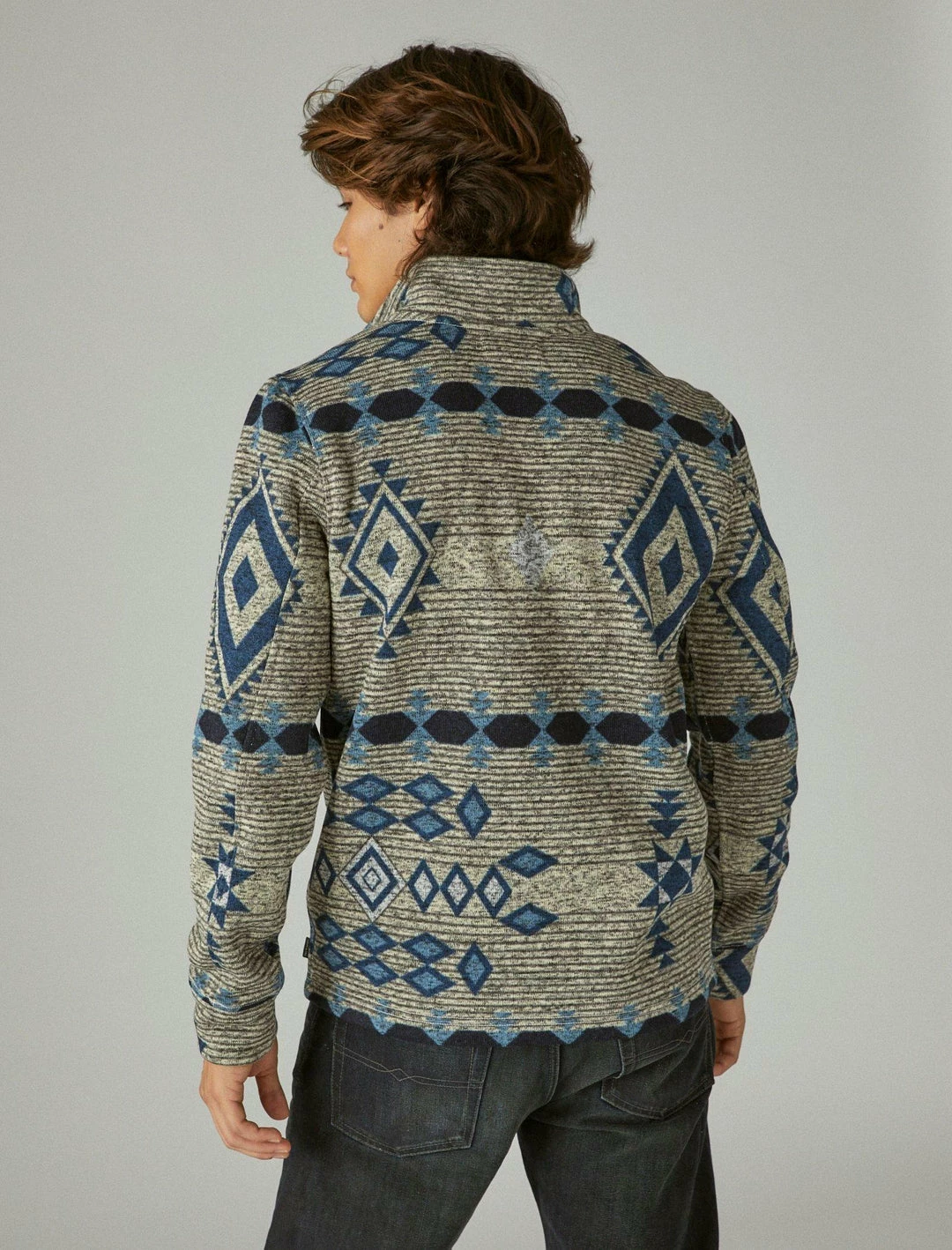 Lucky Brand Mens Southwestern Print Los Feliz Fleece Half Zip Mock Neck 4 Lucky Brand Mens Southwestern Print Los Feliz Fleece Half Zip Mock Neck - Image 4