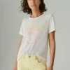 Lucky Brand Womens Janis Rainbow Classic Crew