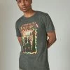 Lucky Brand Mens Coming To America Graphic Tee