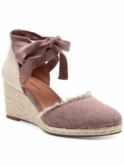 Lucky Brand Rimony Womens Twill Ankle Strap Wedge Sandals