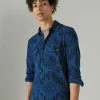 Lucky Brand Mens Indigo Print Jersey Shirt
