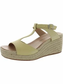 Lucky Brand Valki Womens Leather Ankle Strap Wedge Sandals