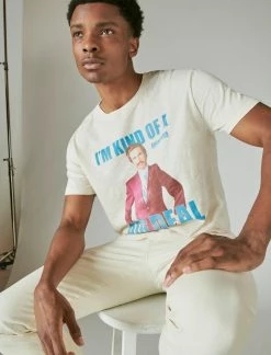 Lucky Brand Mens Anchorman Graphic Tee