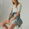 Lucky Brand Womens Notch Tee Dress