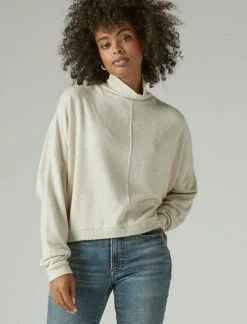 Lucky Brand Womens Cloud Jersey Long Sleeve Mock Neck