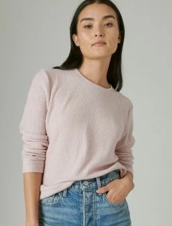 Lucky Brand Womens Cloud Jersey Waffle Top