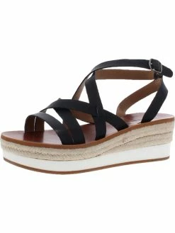 Lucky Brand Jasmei Womens Leather Espadrille Wedge Sandals