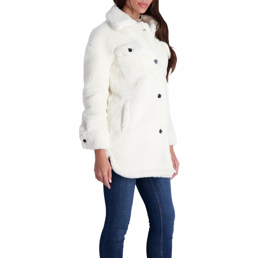 Lucky Brand Womens Lightweight Midi Faux Fur Coat 3 Lucky Brand Womens Lightweight Midi Faux Fur Coat - Image 3