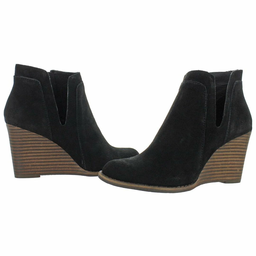Lucky Brand Yabba Womens Suede Ankle Wedge Boots 3 Lucky Brand Yabba Womens Suede Ankle Wedge Boots - Image 3