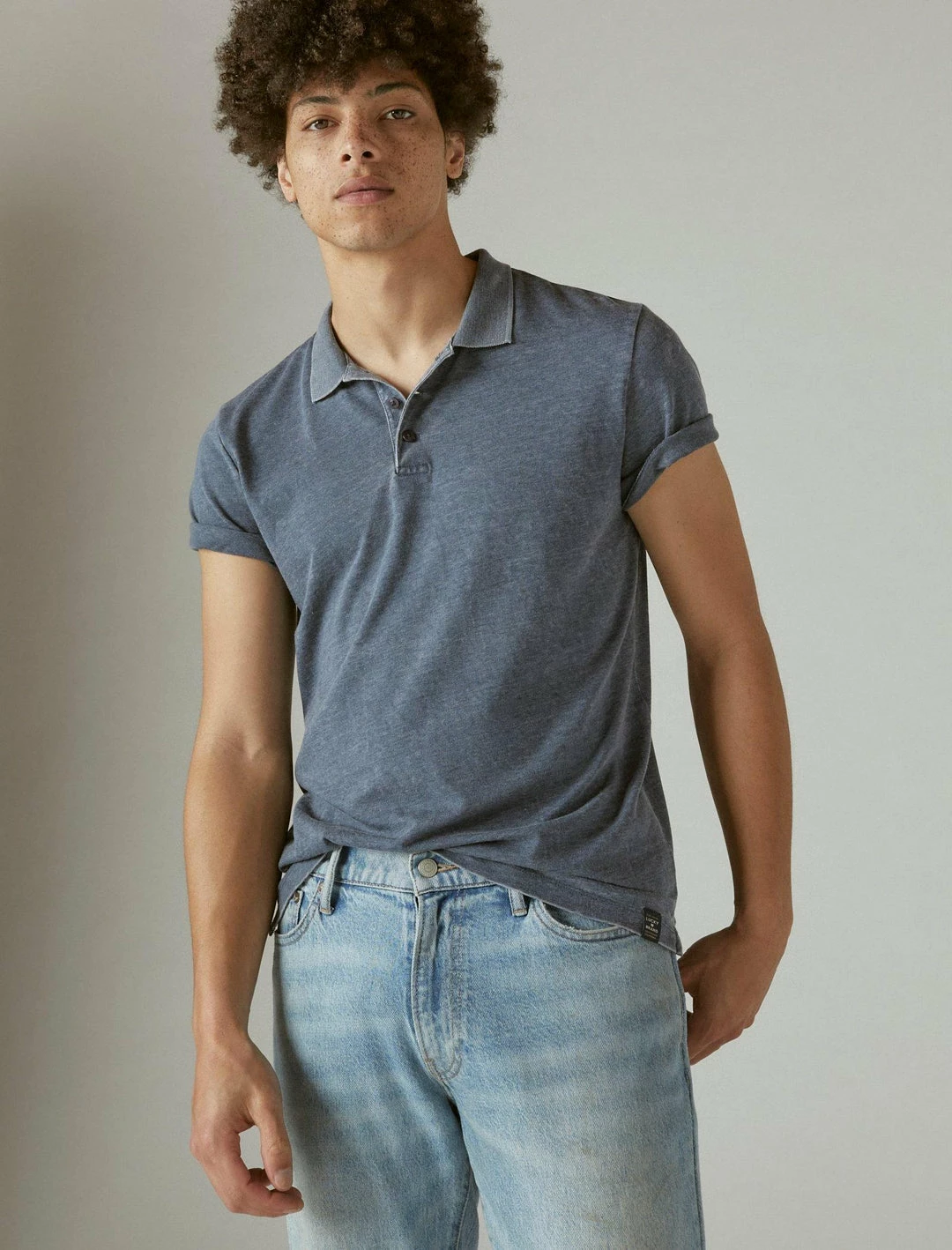 Lucky Brand Mens Venice Burnout Short Sleeve Polo 1 Lucky Brand Mens Venice Burnout Short Sleeve Polo