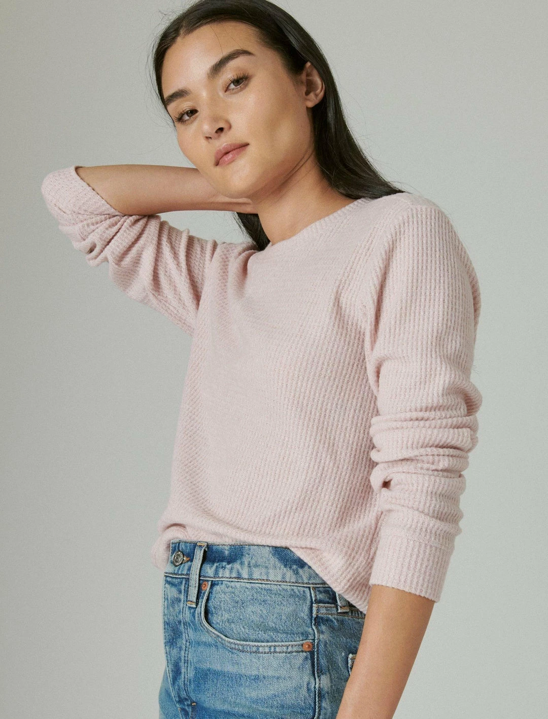 Lucky Brand Womens Cloud Jersey Waffle Top 4 Lucky Brand Womens Cloud Jersey Waffle Top - Image 4