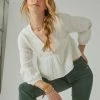 Lucky Brand Womens Lace Inset Babydoll Top