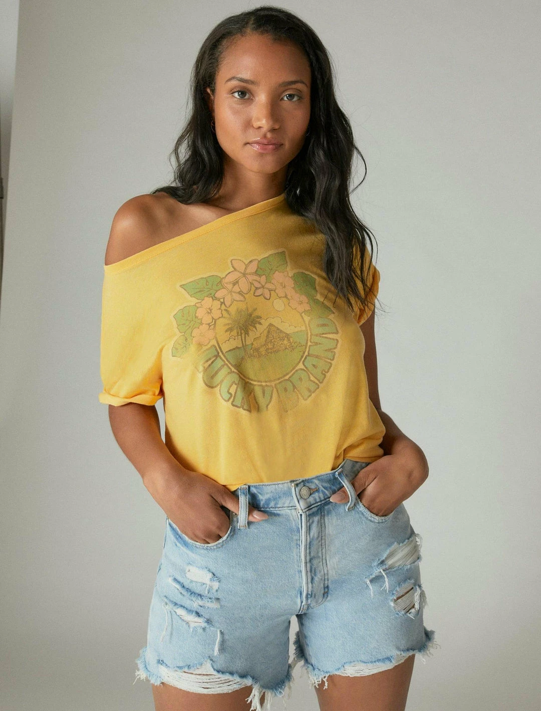 Lucky Brand Womens Lucky Surf Hit Crop Tee 2 Lucky Brand Womens Lucky Surf Hit Crop Tee - Image 2