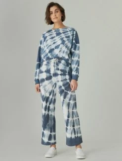 Lucky Brand Womens French Terry Cropped Wide Leg Pant