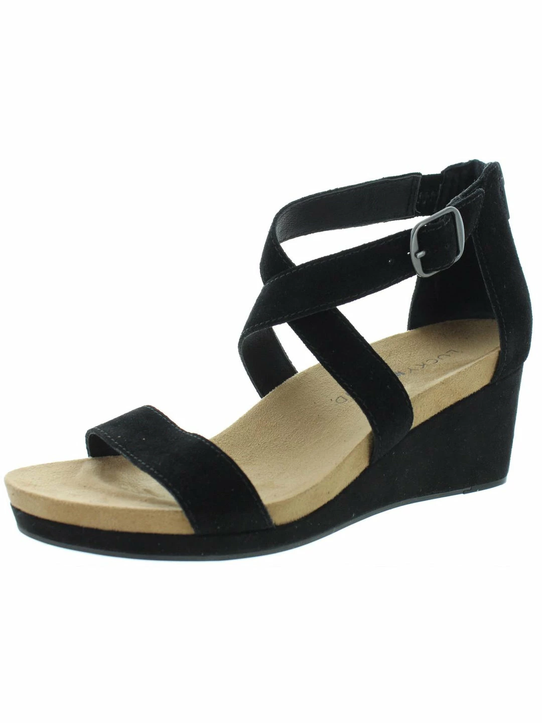 Lucky Brand Kenadee Womens Suede Strappy Wedge Sandals 1 Lucky Brand Kenadee Womens Suede Strappy Wedge Sandals