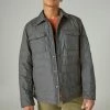 Lucky Brand Mens Nylon Reversible Puffer Shirt Jacket