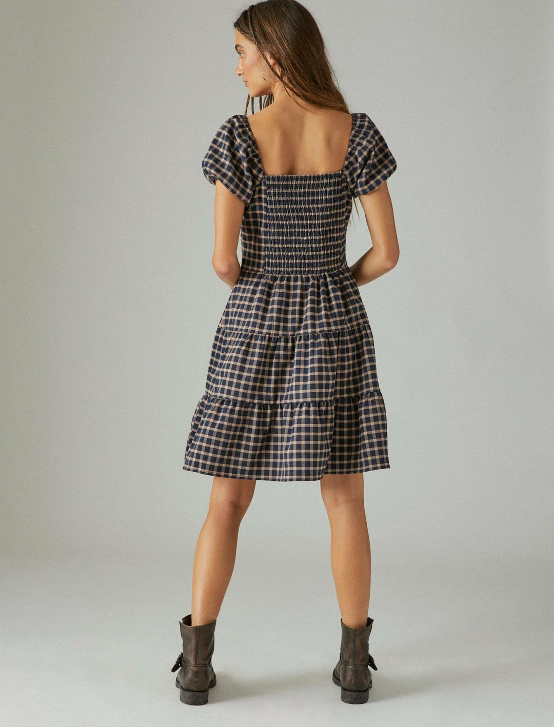 Lucky Brand Womens Short Sleeve Plaid Dress 3 Lucky Brand Womens Short Sleeve Plaid Dress - Image 3