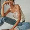 Lucky Brand Womens Crochet Babydoll Top