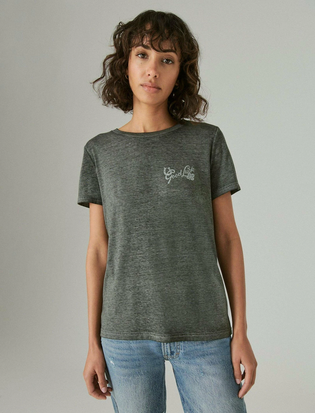 Lucky Brand Womens Lucky Horse Shoe Classic Crew Tee 2 Lucky Brand Womens Lucky Horse Shoe Classic Crew Tee - Image 2