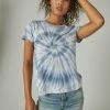 Lucky Brand Womens Tie Dye Spiritual Eye Classic Crew Tee