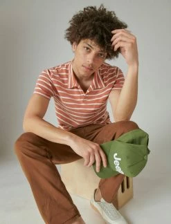 Lucky Brand Mens Weekend Slub Stripe Polo