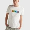Lucky Brand Mens Pride Lucky Logo Gender Neutral Tee