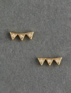 Lucky Brand 14K Gold Plated Pave Stud Earring