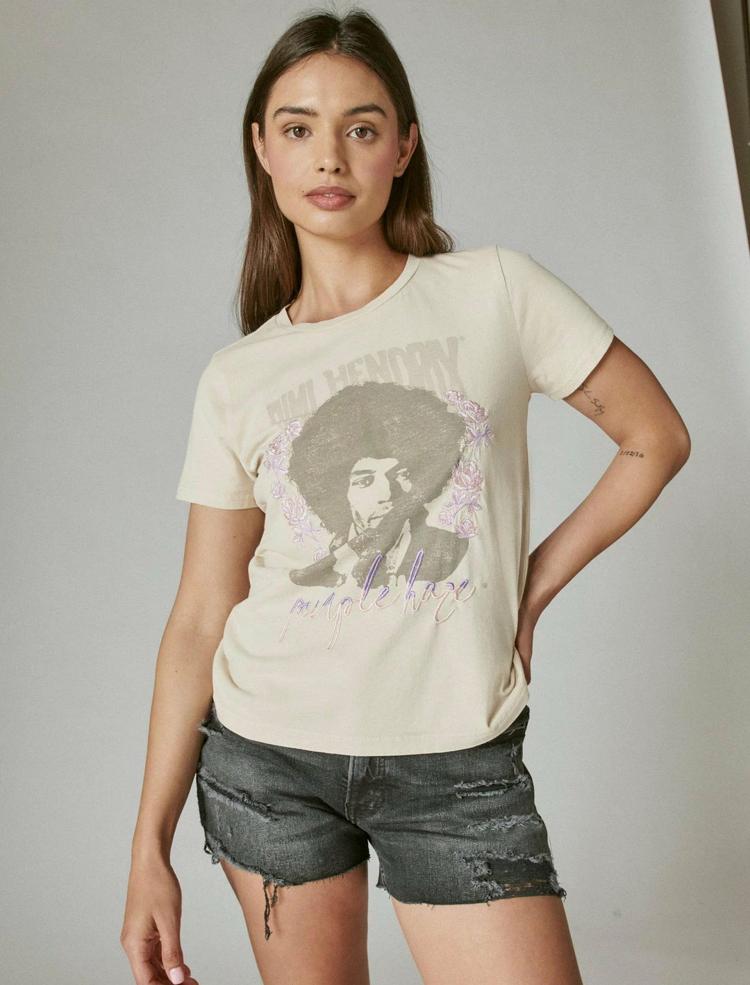 Lucky Brand Womens Jimi Purple Haze Classic Crew Tee 2 Lucky Brand Womens Jimi Purple Haze Classic Crew Tee - Image 2